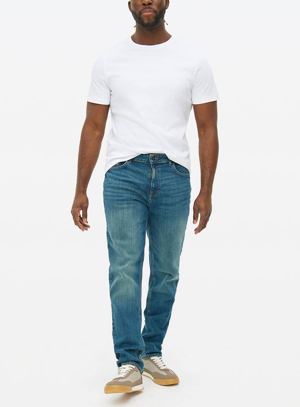 Blue Faded Slim Fit Vintage Jeans 30R